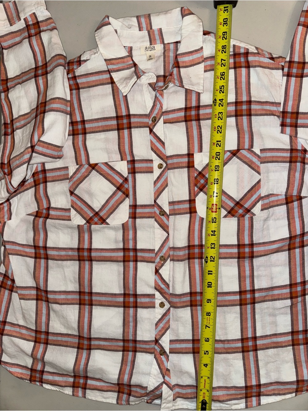 a.n.a White Plaid Button-Down - Picture 5 of 5